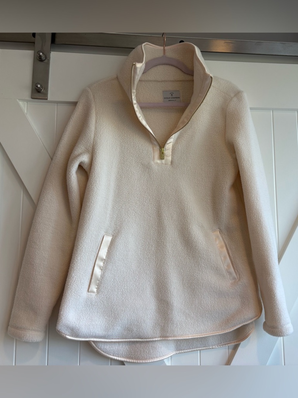 Dudley Stephens Laurel Pullover Sherpa Fleece in Cream, Size Small - Picture 2 of 5